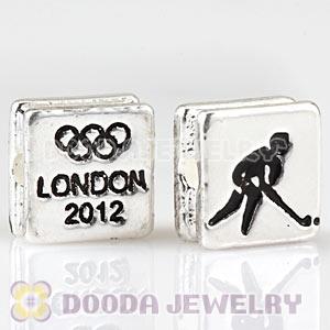 London 2012 Olympics Hockey Alloy Square Beads Wholesale