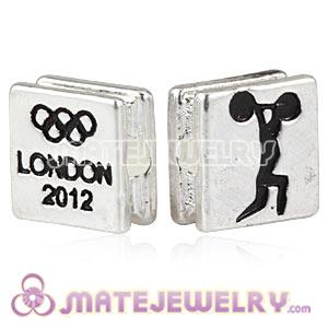 Wholesale London 2012 Olympics Weightlifting Square Alloy Beads 