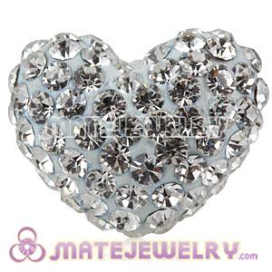 Pave Czech Crystal Heart Beads Earrings Component Findings 