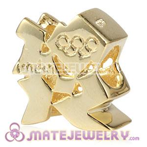 Gold Plated Silver 2012 London Olympic Logo Bead Fit European Olympics Bracelet