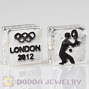 London 2012 Olympics Tennis Square Alloy Beads Wholesale