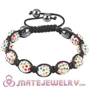 Pave Crystal Ball Bead Sambarla Style Bracelet With Hematite 