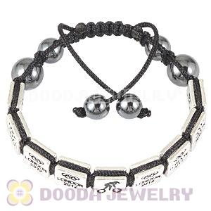 Handmade London 2012 Olympics Cycling BMX Square Alloy Bracelets With Hematite