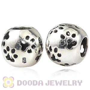 Antique Sterling Silver European Paw Prints Charm Beads Wholesale