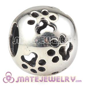 Sterling Silver European Dog Paw Prints Charm Beads Wholesale