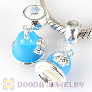 925 Sterling Silver European Enamel Dangle jingle bells Wholesale