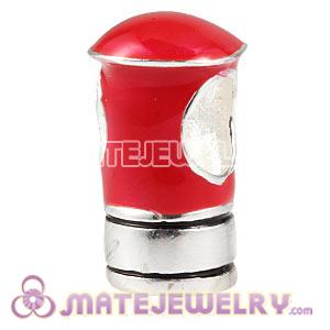 Sterling Silver European Red Post Box Charm Beads Wholesale