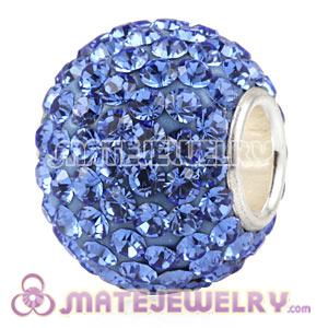 10X13 Charm European Beads With 130pcs Sapphire Austrian Crystal 925 Silver Core