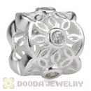Authentic Sterling Silver European Radiance Charm Beads With White CZ Stones