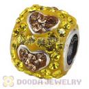 925 Sterling Silver Heart Charm Beads With Austrian Crystal Wholesale