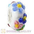 Handmade European Colorful Floral Glass Beads In 925 Silver Core Wholesale