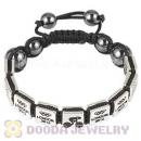 Handmade London 2012 Olympics Cycling Track Square Alloy Bracelets With Hematite
