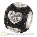 925 Sterling Silver Heart Charm Beads With Austrian Crystal Wholesale