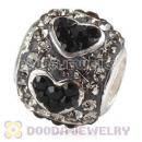 925 Sterling Silver Heart Charm Beads With Austrian Crystal Wholesale