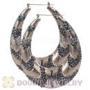 Cheap 76X90mm Basketball Wives Bamboo Crystal Hoop Earrings Wholesale