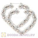 Cheap 85X90mm Basketball Wives Bamboo Crystal Heart Earrings Wholesale
