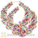 80mm Colorful Basketball Wives Bamboo Buddhist Bead Crystal Hoop Earrings