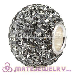 10X13 Charm European Beads With 130pcs Black Diamond Austrian Crystal 925 Silver Core
