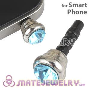 Anti Dust Earphone Jack Plug Accessory With Cyan Crystal For Smart Phone 