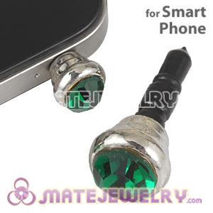 Anti Dust Earphone Jack Plug Accessory With Green Crystal For Smart Phone 