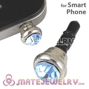 Anti Dust Earphone Jack Plug Accessory With Blue Crystal For Smart Phone 