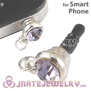 Wholesale Earphone Jack Plug Accessory With Lavender Crystal For Smart Phone 