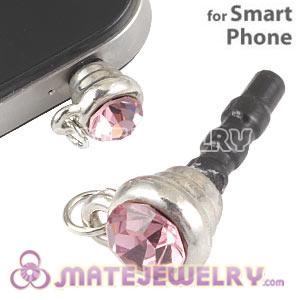 Wholesale Earphone Jack Plug Accessory With Pink Crystal For Smart Phone 