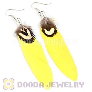 Fashion Green Tibetan Jaderic Bohemia Styles Feather Earrings