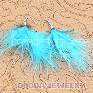 Wholesale Green Tibetan Jaderic Bohemia Styles Shagginess Feather Earrings