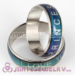 Wholesale Mix Size Unisex Silver Plated Change Color Finger Ring With Word Design 