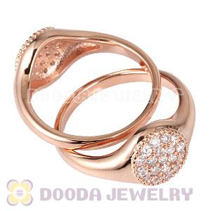 Unisex Rose Gold Plated Stackable Finger Ring With Austrian Crystal