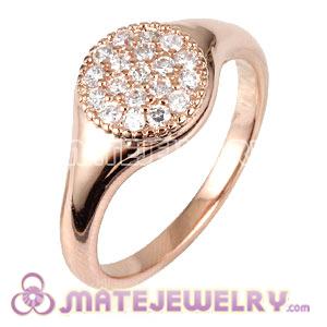 Unisex Rose Gold Plated Ring Upon Ring With Austrian Crystal
