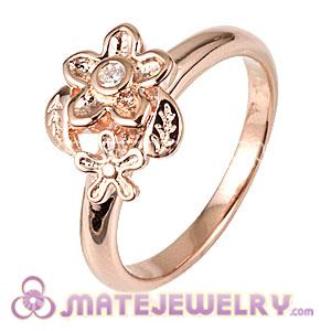 Rose Gold Plated He Loves Me Ring Upon Ring With Austrian Crystal