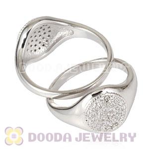 Unisex Platinum Plated Stackable Finger Ring With Austrian Crystal