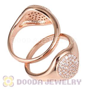Unisex Rose Gold Plated Stackable Finger Ring With Austrian Crystal