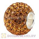 10X13 Big Charm Beads With 130pcs Topaz Austrian Crystal 925 Silver Core