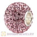10X13 Big Charm Beads With 130pcs Light Rose Austrian Crystal 925 Silver Core