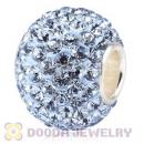 10X13 Big Charm Beads With 130pcs Light Sapphire Austrian Crystal 925 Silver Core