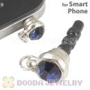 Earphone Jack Plug Accessory With Ink Blue Crystal For Smart Phone Wholesale