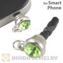 Earphone Jack Plug Accessory With Lime Crystal For Smart Phone Wholesale