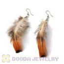 120 Pair Per Bag Mix Color Rooster Feather Earrings With Alloy Fishhook Wholesale