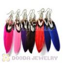 120 Pair Per Bag Mix Color Rooster Feather Earrings With Alloy Fishhook Wholesale