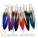 120 Pair Per Bag Mix Color Rooster Feather Earrings With Alloy Fishhook Wholesale