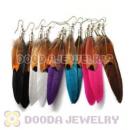 120 Pair Per Bag Mix Color Rooster Feather Earrings With Alloy Fishhook Wholesale