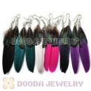 120 Pair Per Bag Mix Color Rooster Feather Earrings With Alloy Fishhook Wholesale