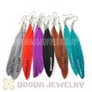 120 Pair Per Bag Mix Color Rooster Feather Earrings With Alloy Fishhook Wholesale