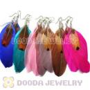 120 Pair Per Bag Mix Color Rooster Feather Earrings With Alloy Fishhook Wholesale