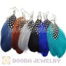 120 Pair Per Bag Mix Color Rooster Feather Earrings With Alloy Fishhook Wholesale