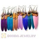 120 Pair Per Bag Mix Color Rooster Feather Earrings With Alloy Fishhook Wholesale
