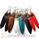 120 Pair Per Bag Mix Color Rooster Feather Earrings With Alloy Fishhook Wholesale